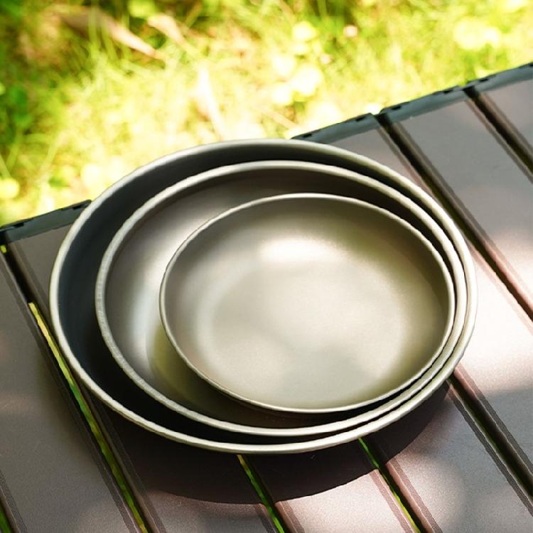 Multifuntional Use Camping Plate Heatproof Portable Cookware Metal Texture Suitable for Campers Trail Explorers Use