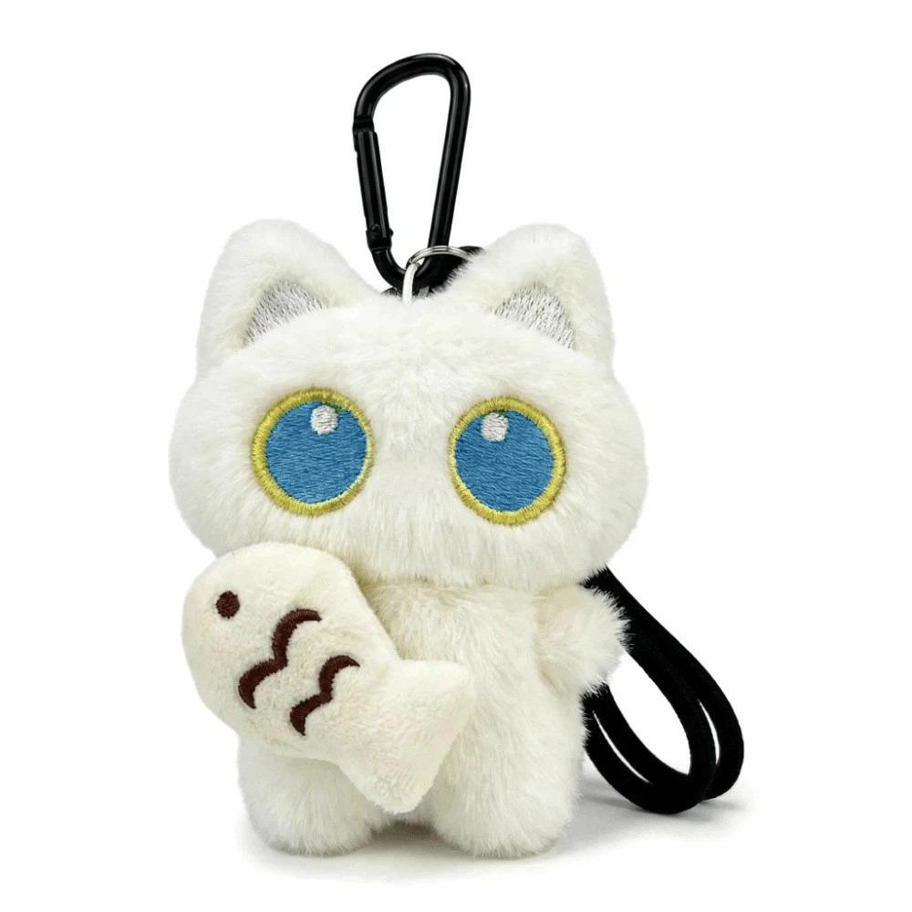 Cute Plush Cat Keychain Good Luck Bag Hanging Charms Cat Fish Pendant Bag Key Decor