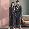 Winter 2021 Unisex Fleece Nightgown: Cozy Long Flannel Bathrobe for Couples