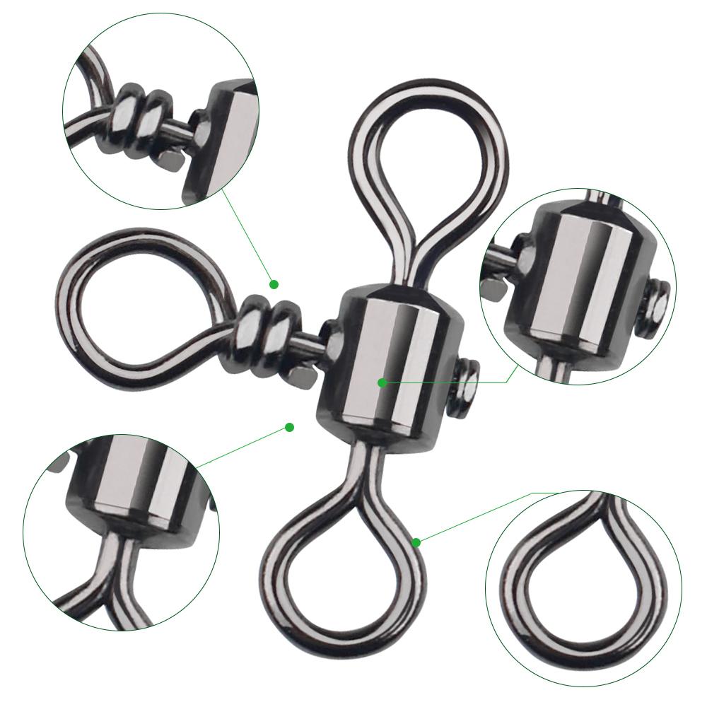 100 шт. 3-х сторонний поворотный вертлюг из нержавеющей стали рыболовные вертлюги соединитель лески разветвитель