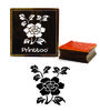 Printtoo Brown Wooden Rubber Stamp Floral Pattern Craft Textile Square Block-2 X 2