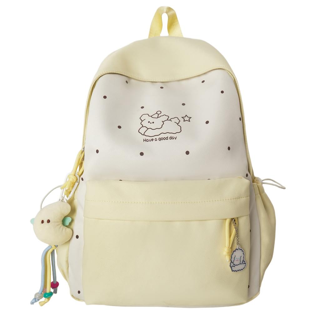 Зимний новый высококачественный легкий студенческий рюкзак в горошек с цветными блоками для девочек и мальчиков