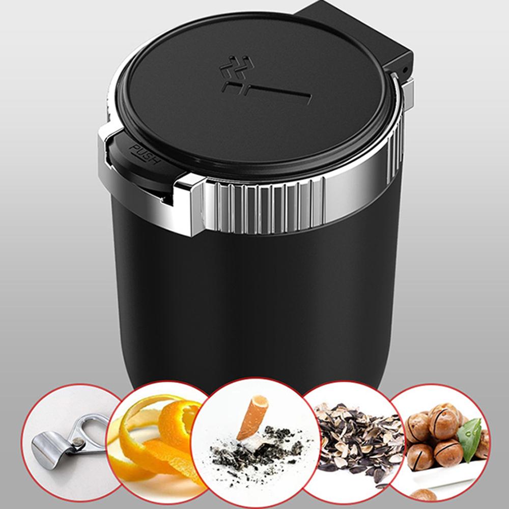 Car Ashtray with Lid Blue Led Light Portable Ashtray for Most Car Cup Holders