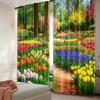 2 шт. Цветные шторы с цветочным принтом для сада, Дизайн для светофильтрации, Качественный материал, Идеально для весеннего домашнего декора окна