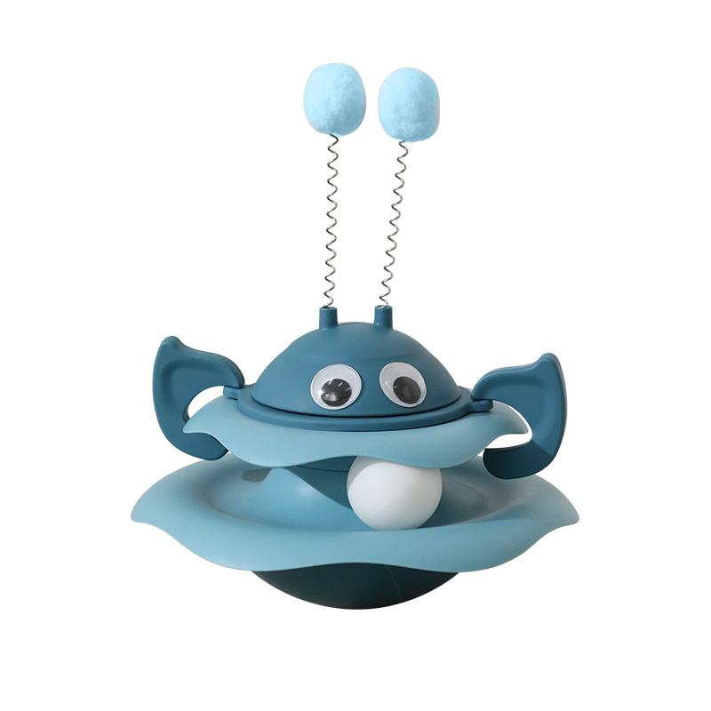 Игрушка для домашних животных Honey Bee Tumbler Spinning Play Tray Kitten High Amuse Amuse Cat Turntable Bite Protective Scratching Cat Toy