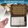 Chinese Majong Set 144PCS Mahjong Tile Set with Storage Box Classic Traditional Chinese Family Tabletop Game for Travel Party