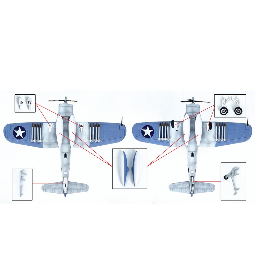 1/72 Модель истребителя США F4U-1 214-я эскадрилья 86# Модель истребителя из сплава