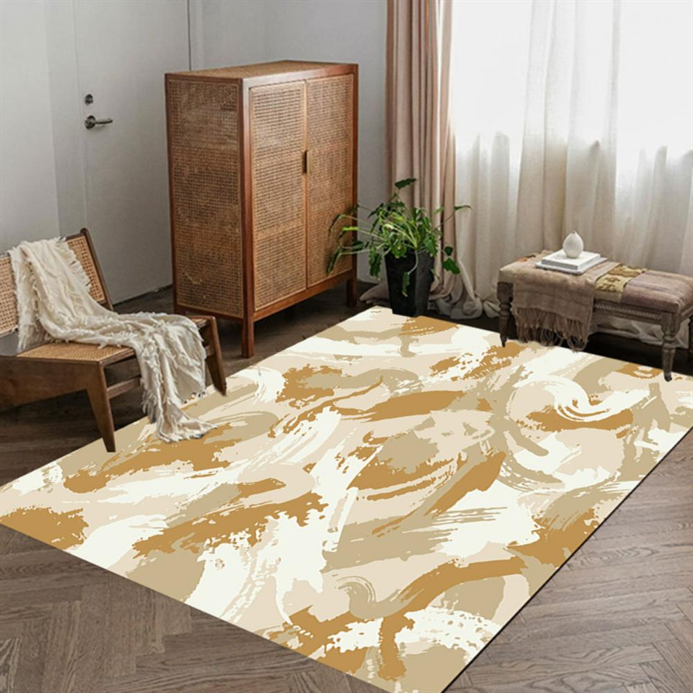 Современный оранжевый полосатый геометрический ковер Декор гостиной Ковер для дивана Прикроватный мягкий коврик Балкон Журнальный столик Напольный коврик Коврик для двери