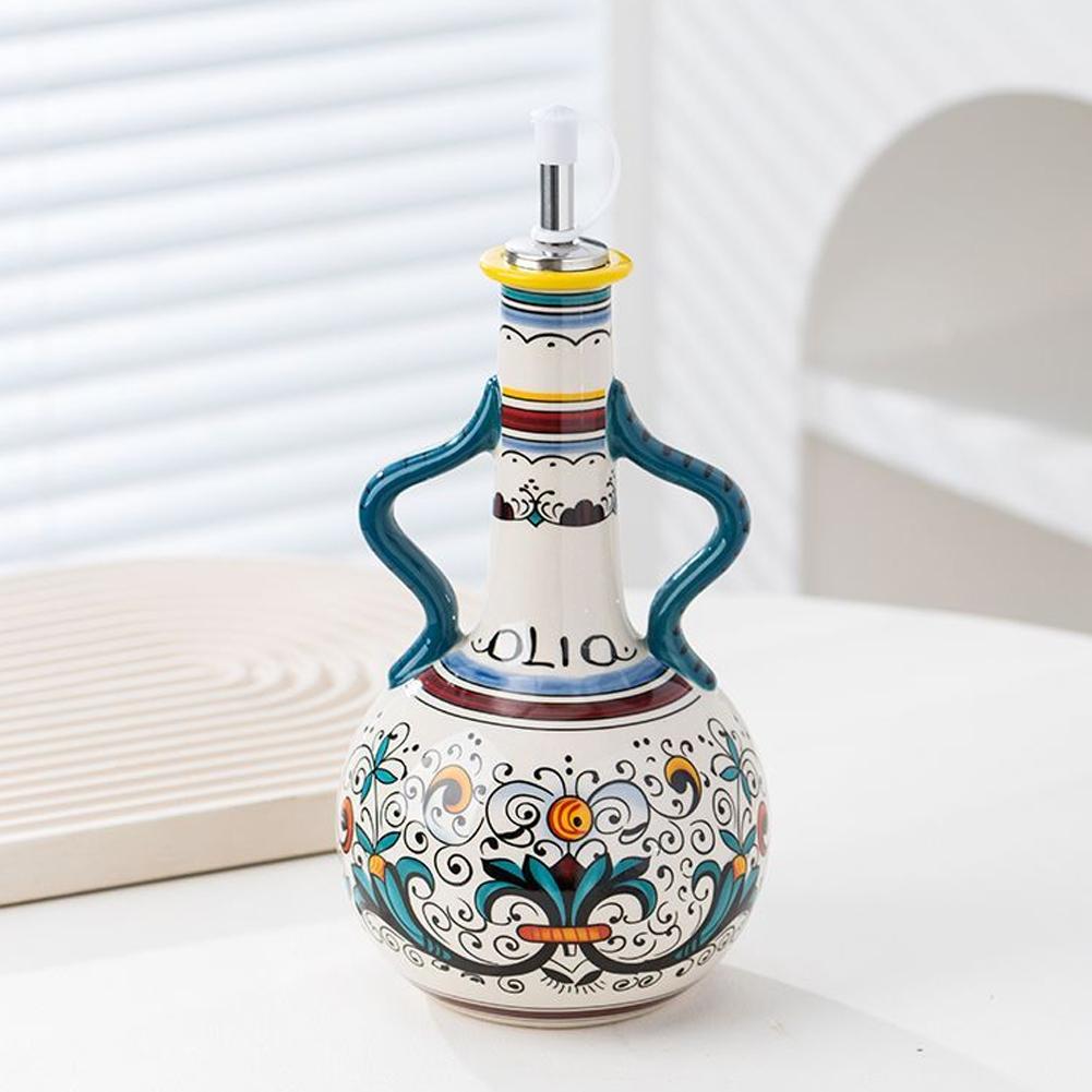 Диспенсер для оливкового масла, рельефная керамическая бутылка для масла, уксуса, 700 мл, керамическая бутылка для хранения приправ R8P1
