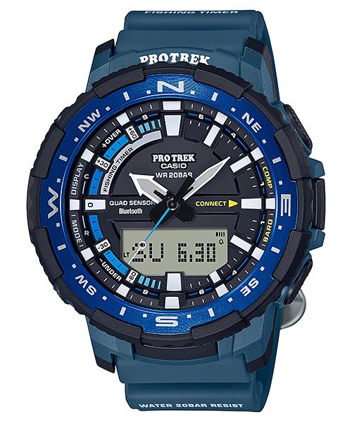 Casio Мужские цифровые кварцевые часы PRT-B70-2 из смолы, водонепроницаемость 200 м