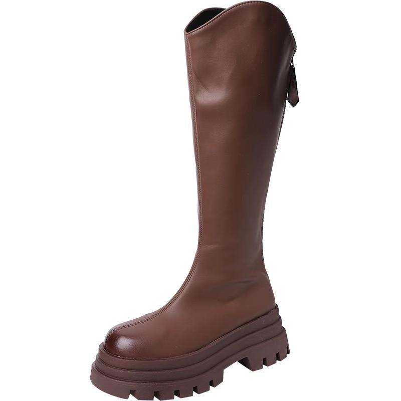 Узкие, но ботфорты Детские сапоги Новые рыцарские сапоги на высоком каблуке и толстой подошве Узкие сапоги Модные женские осенью и зимой 2025