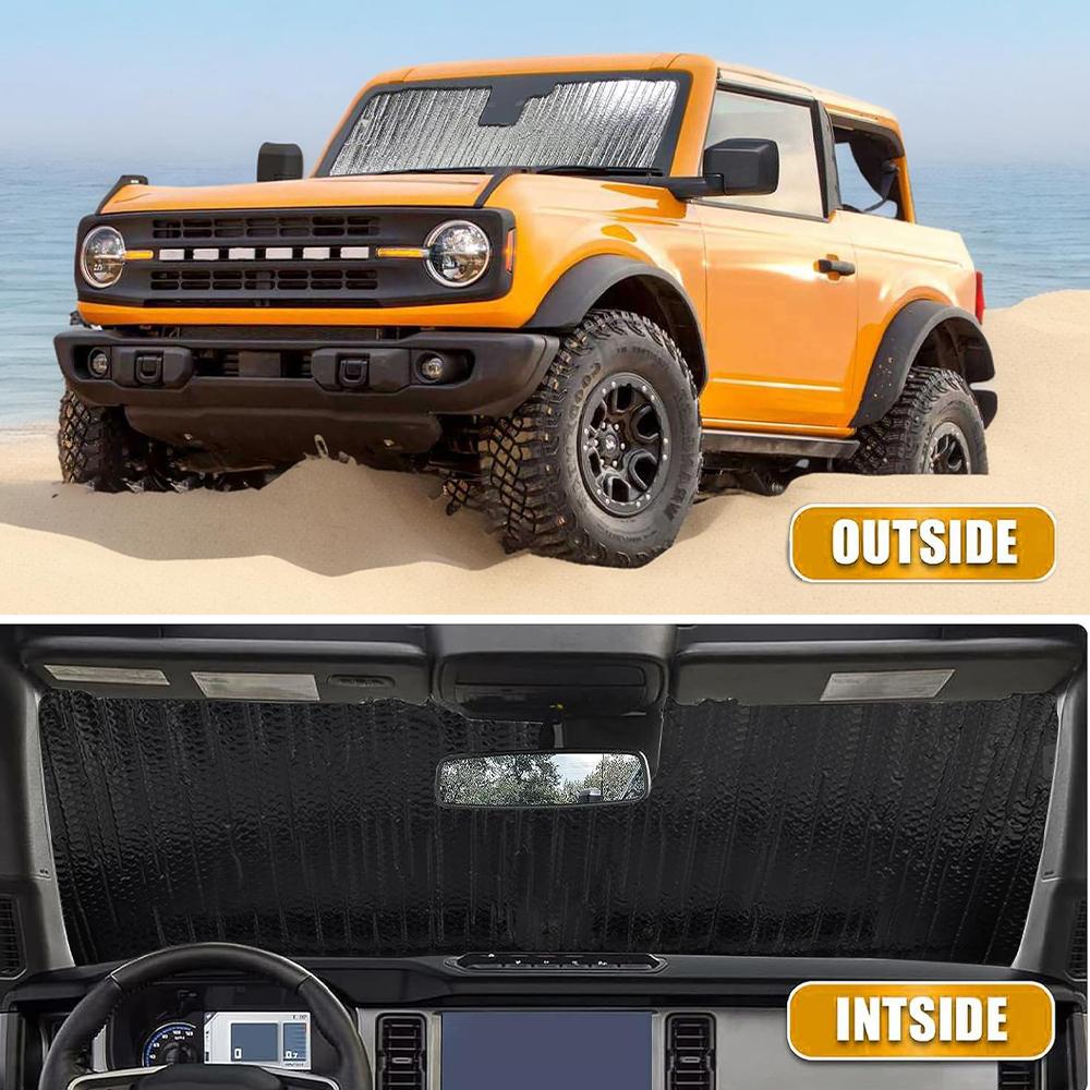 Front Windshield Sunshade Board Sun Visor Pad Anti UV for Ford Bronco 2025 2025 2025+ Heat Shield Mat Car Interior Accessories