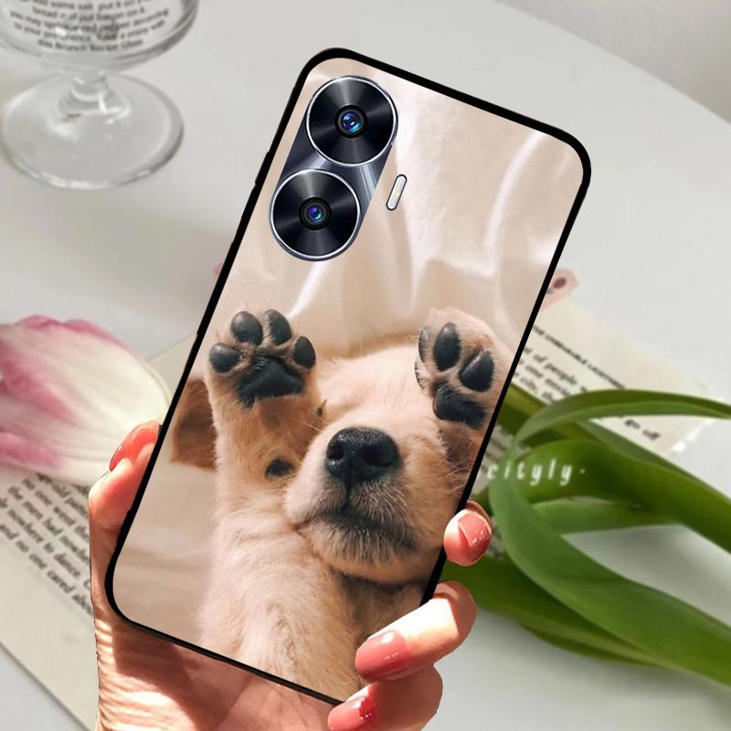 Для Realme C55 Чехол Крутой Черный Мягкий Силикон ТПУ Бампер Защитный Чехол Для Телефона Для OPPO Realme C55 C 55 Чехол Fundas Оболочка Coque