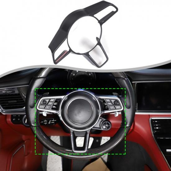 Matte Black Car Steering Wheel Trim For Porsche 718 911 Panamera Macan Cayenne