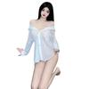 Sex underwear blouse open pure desire uniform temptation large size hot passion robe