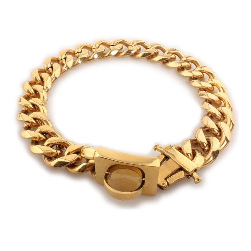 Сильные металлические ошейники-цепочки для собак из нержавеющей стали, дрессировочный ошейник для домашних животных для больших собак, питбуль, бульдог, серебристо-золотой выставочный ошейник