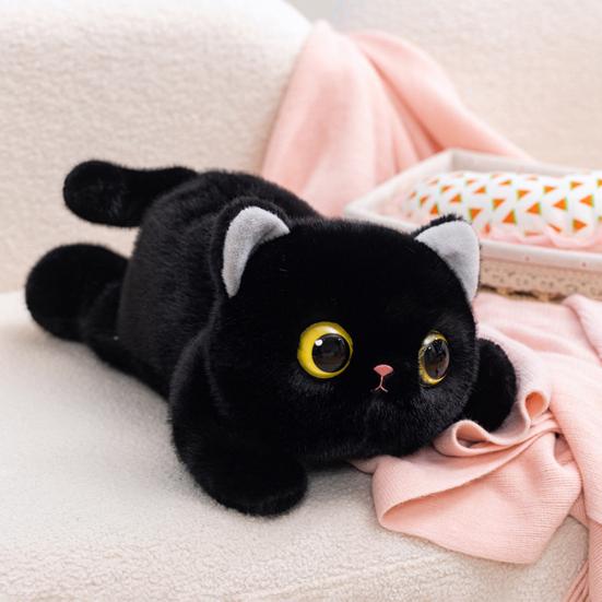 Милая черная кошка плюшевая подушка мягкий сиамский котенок мягкая игрушка с ПП хлопком уютный декор для спальни подарок на день рождения для девочек любителей кошек