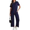 Women's casual sports suit spring and summer European and American women's clothing new pocket design two-piece set women