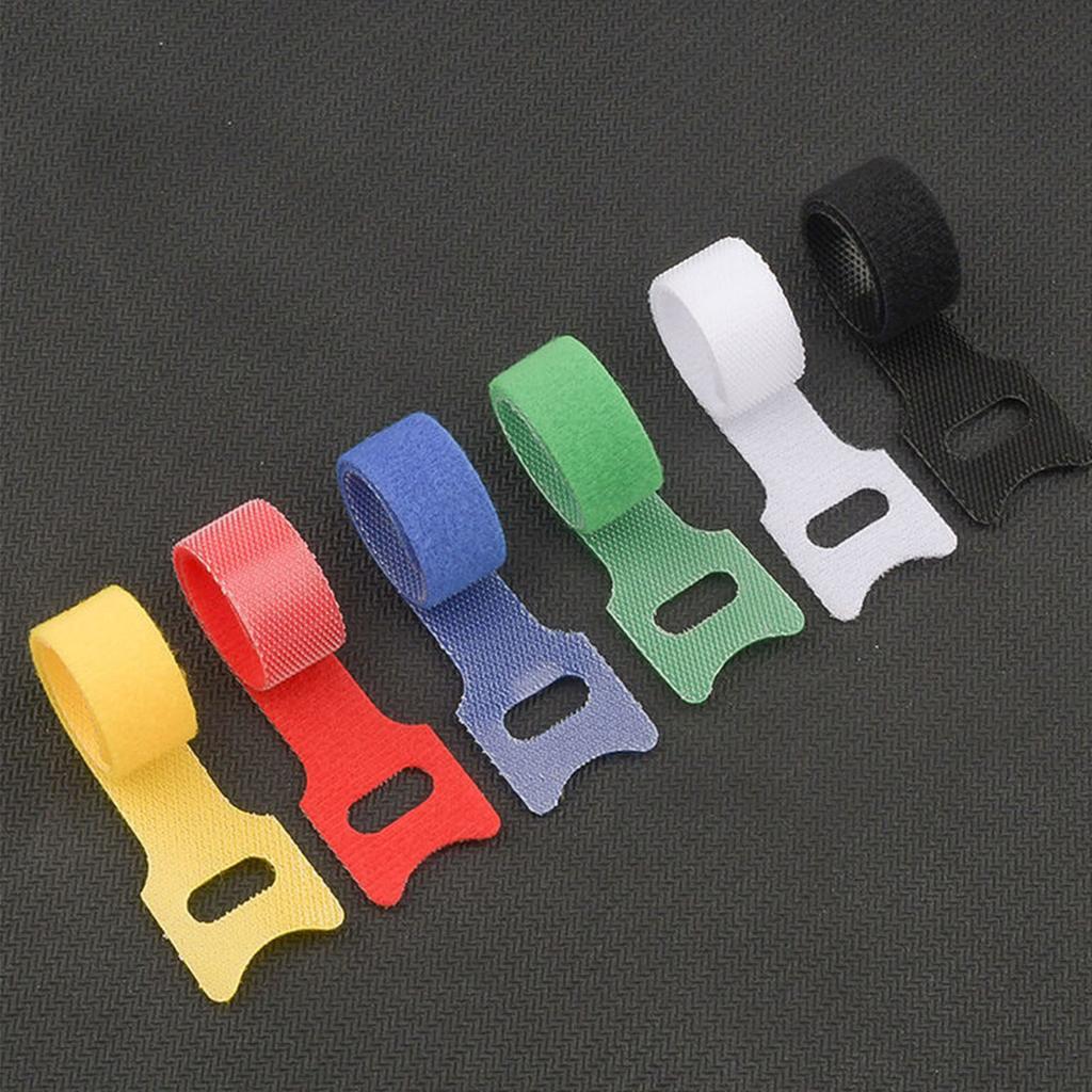 50Pcs Fastening Cable Ties Hook and Loop Nylon Rich Colors Cable Straps for House Office Man