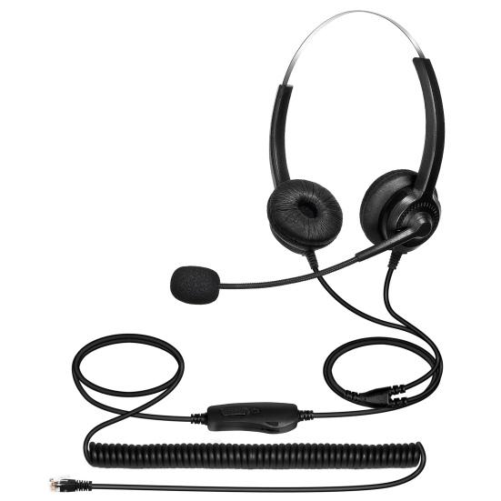 H300D Телефонная гарнитура с шумоподавлением без потерь, дышащая, 3,5 мм, RJ9, для связи в колл-центре, бинауральные наушники для водителя грузовика, офиса