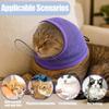 Cat Muzzle for Grooming, Breathable Mesh Cat Head Cover to Prevent Biting and Chewing, Adjustable See-Through Mask(Purple,M)