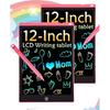 2 Pack LCD Writing Tablet, 12 inch Colorful Toddler Drawing Pad Doodle Board, Erasable Educational Toy Christmas Birthday Gift for 3 4 5 6 7 Year Old