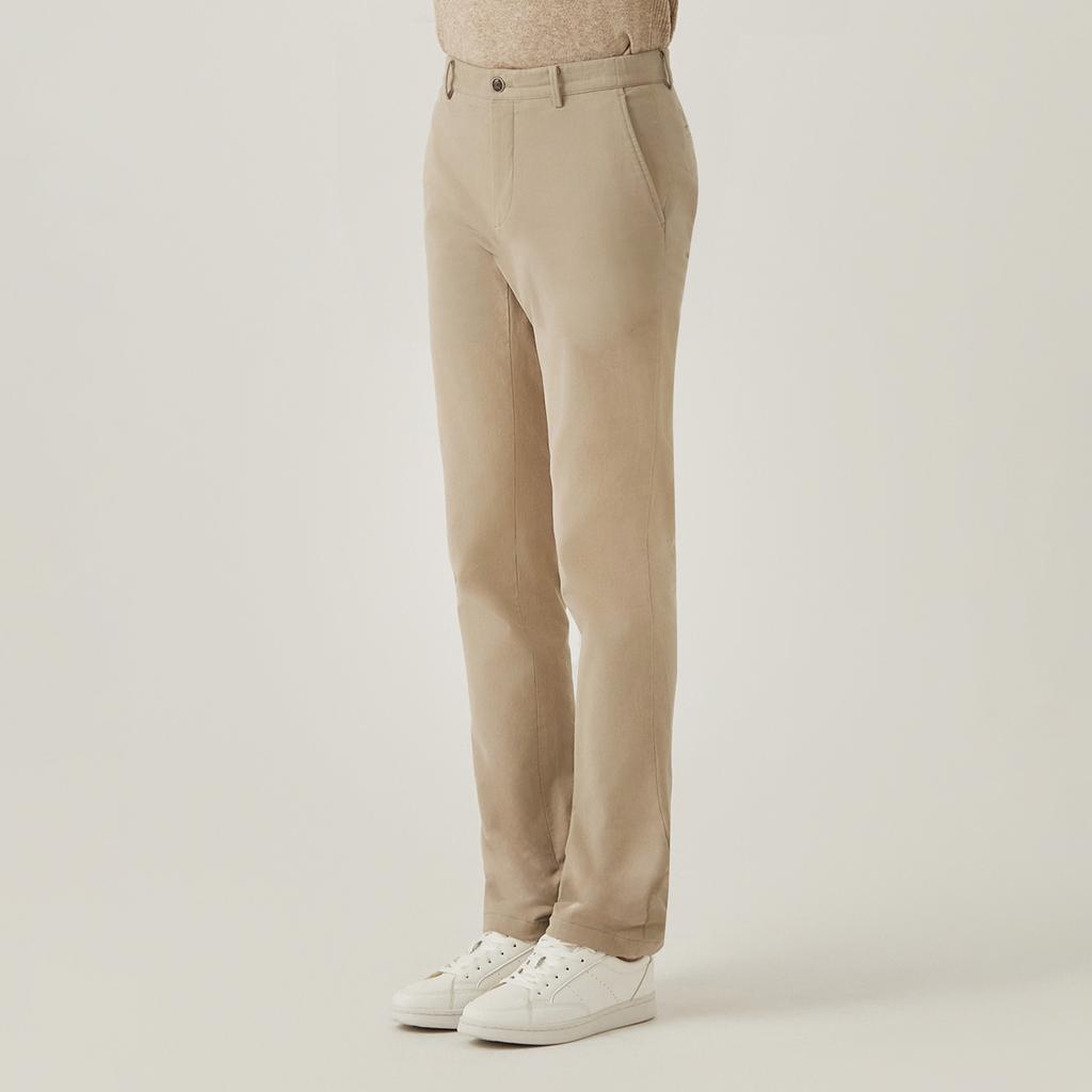 FERRAROMILANO Cotton Spandex Washed Como Pants Beige (Am0Esl45253)