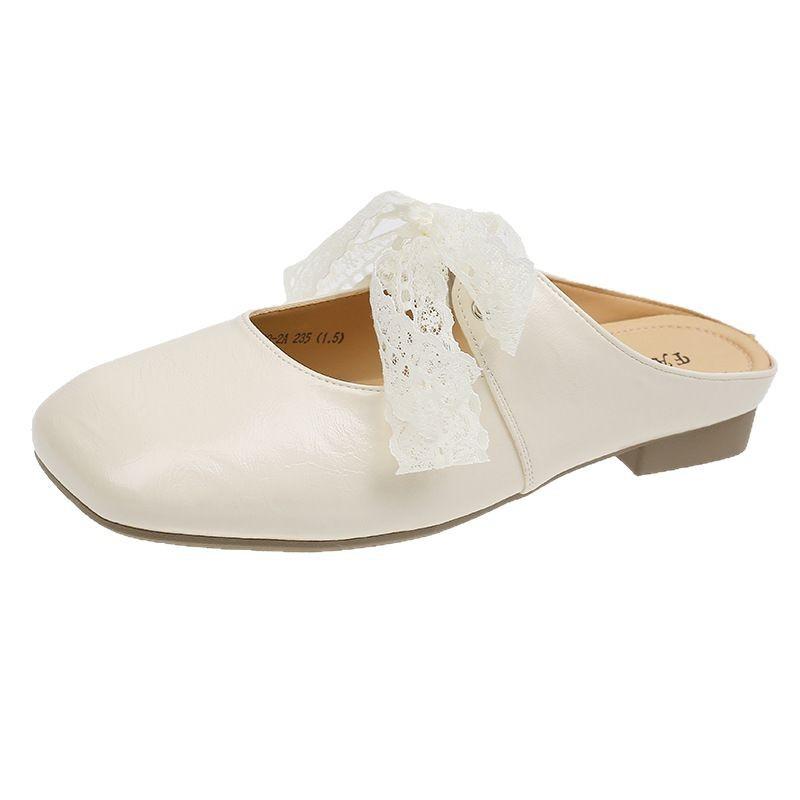 Fashion Slippers Women Summer Shoes Cover Toe Square Heel Block Mary Janes Shoes Women Flip Flop Outdoor Ladies Slides Square Heel Cover