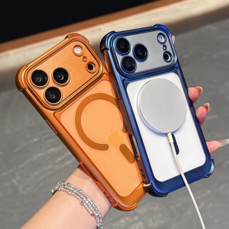 Роскошный матовый чехол для телефона с магнитом для iPhone 13 14 15 16 17 Pro Max Air Plus Magsafe Мягкий ТПУ Ударопрочный бампер Задние чехлы Обложка