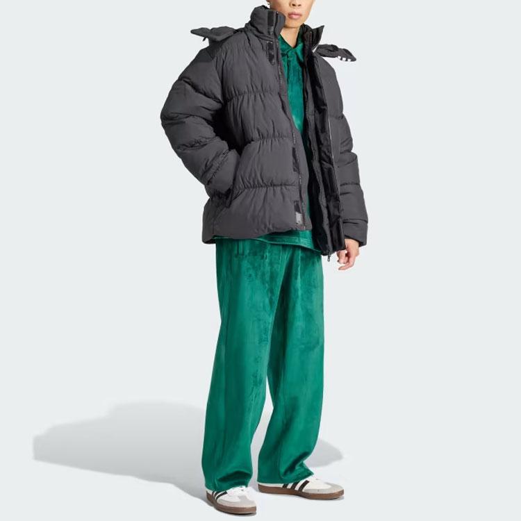 Adidas Оригинальная куртка-пуховик с капюшоном и трилистником Rifta, мужская верхняя одежда, черный, белый цвет HZ0688