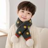 Jacquard Pattern Kids Winter Neckerchief Pompon Baby Girls Scarf Toddlers Warm Scarf  Outdoor Use