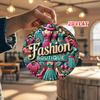 D Flat pc Fashion Aluminum Metal Tin Sign Clothing Round Aluminum Sign Shoes XRound Aluminum Sign  Accessories