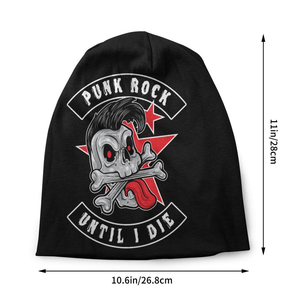 Streetwear Punk Rock Metalcore Heavy Metal Hard Rock Music Skullies Beanies Winter Slouchy Beanie Hat Knitted Bonnet Cap for Ski