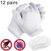12Pairs Soft White Cotton Gloves Handling Work Hand Protector Jewelry Inspection