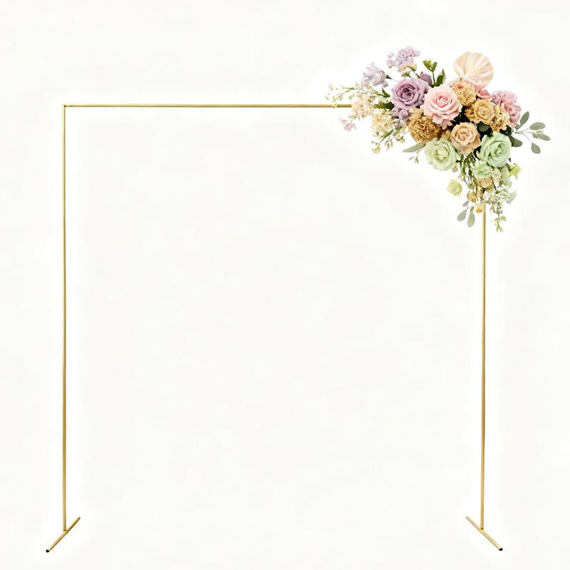 Popular 7.2ft Gold Wrought Iron Archway for Balloons, Photography, or Outdoor Wedding Aisles