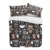 Coffee Coffee Beans Coffee Cup 3Pcs Bedding Set For Double Bed Home Textile Duvet Cover Quilt Cover Pillowcase