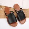New Plus-size Shoes One-shoulder Slippers Women's Shoes Woven Beach Slippers
