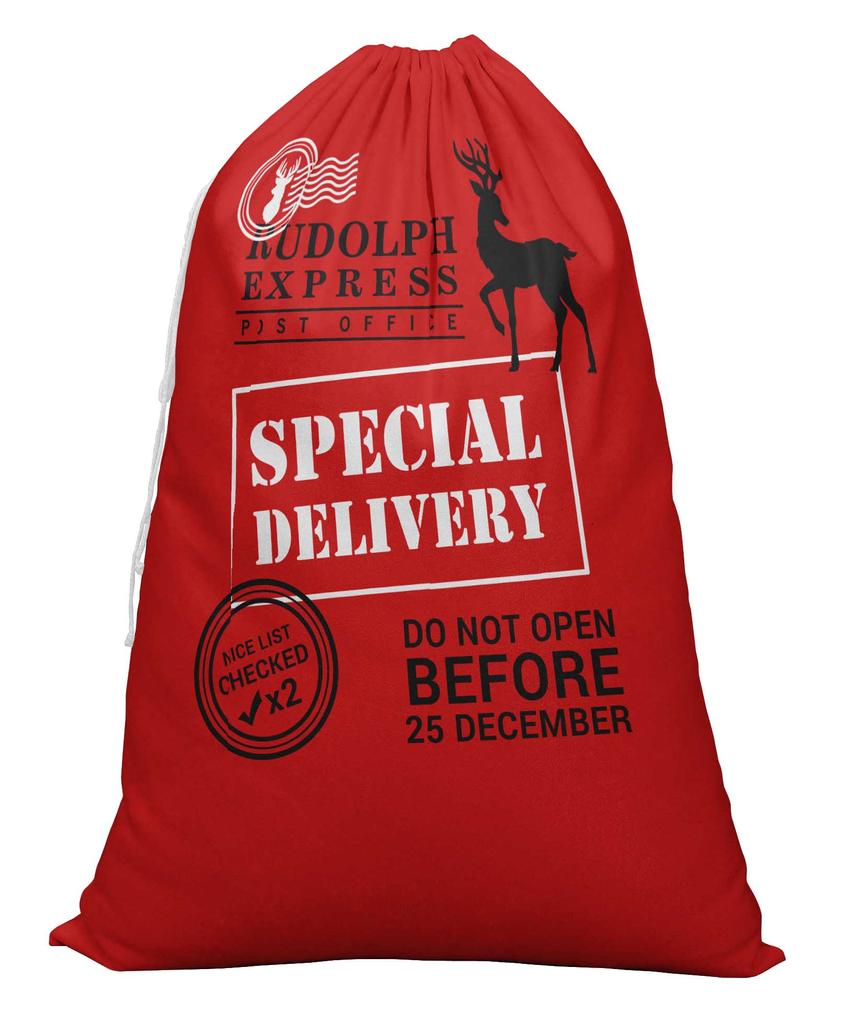 Printtoo 2 Pcs Santa Gift Sack for Kids Xmas Bag Christmas Sack Personalized Bags Large 27x20 Inch