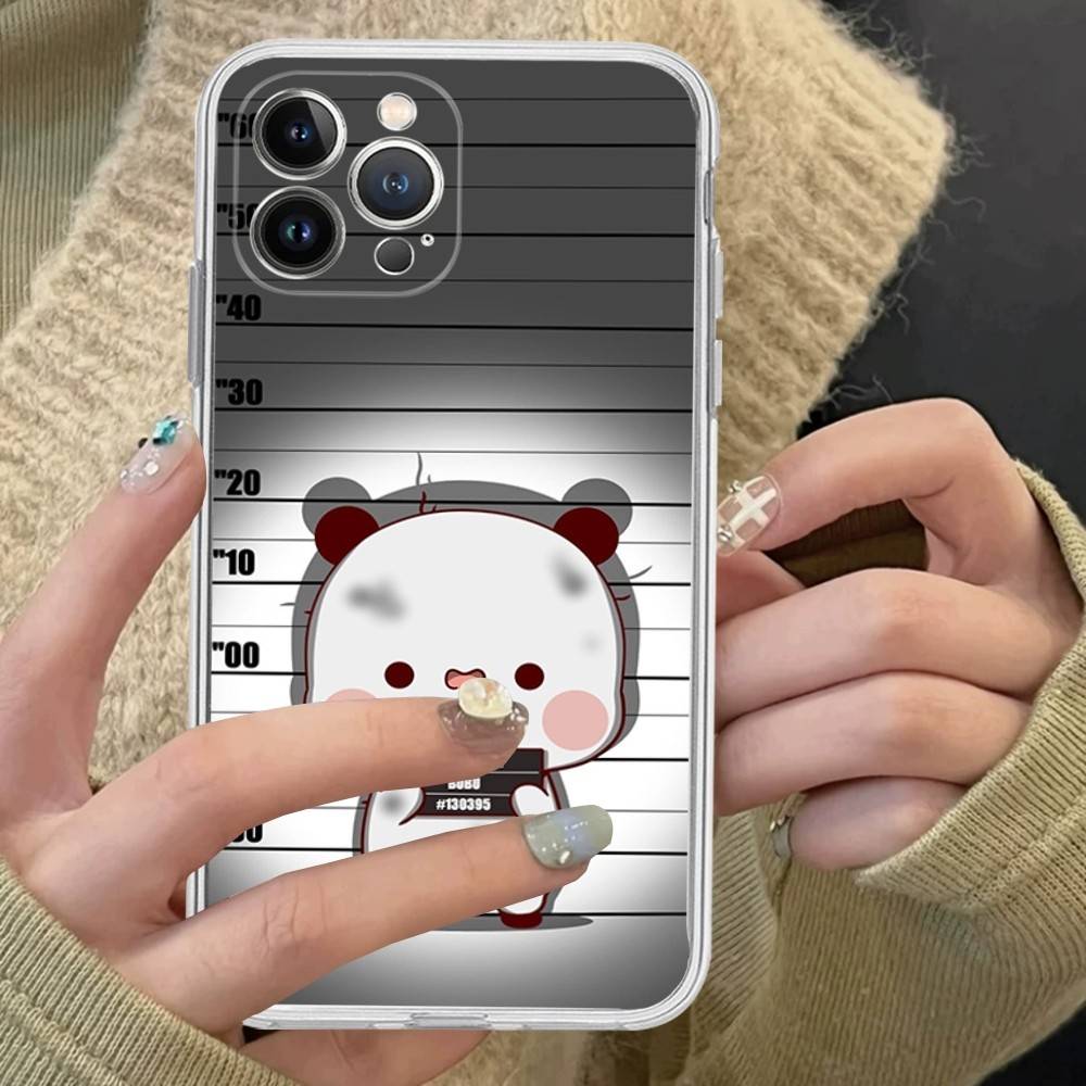 Прозрачный чехол для телефона с персонажами Бубу и Дуду для iPhone 16 15 14 13 12 11 Pro Max Plus Мягкая крышка