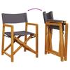 Folding Director Chairs 2 pcs Dark Grey Fabric