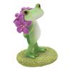 DAIKAI Copo Violets and Frog 3.8 X 2.9 X 5.1 Cm Frog Ornament