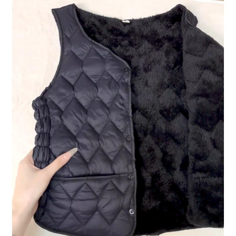 Lamb down cotton vest women's autumn and winter with coat inner vest inner vest northeast velvet thickened thermal vest