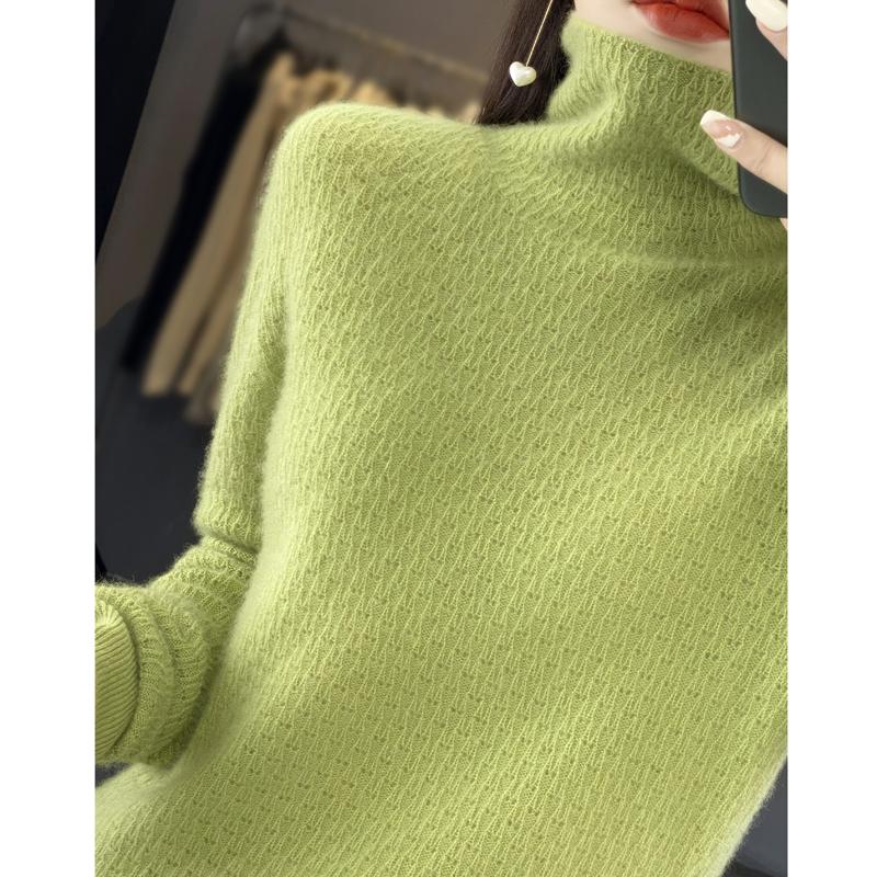 Женский свитер с высоким воротником, кашемир Цинхэ, 30% кашемир, 70% шерсть, зимний вязаный пуловер, осенний свитер, кашемировый свитер