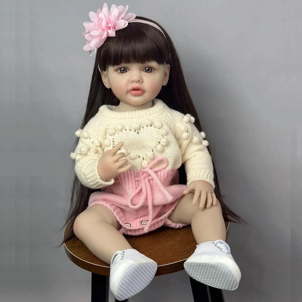 BZDOLL 55 см Реалистичная кукла-реборн для девочки, игрушка для купания, 22 дюйма, мягкое виниловое тело, принцесса, малыш, искусство, Бебе, новорожденный, подарок на день рождения, Рождество для ребенка