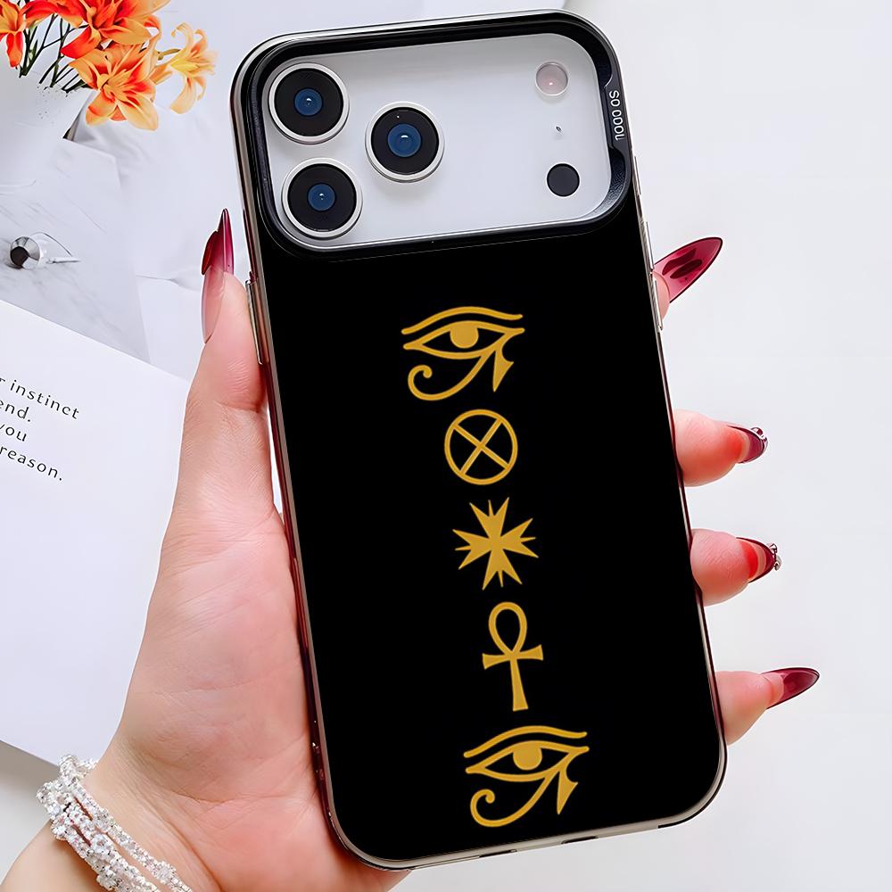 Древнеегипетский иероглифический чехол для телефона для iPhone 17 Pro Max 16 Pro Max 15 14 13 11 12 Mini Xs X Xr 7 8 Plus Se Цвет Серебристый C