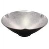 Arita Ware Toetsu Kiln Flat Small Bowl, Black Yuzu with Silver Inner Decoration, 467189-650