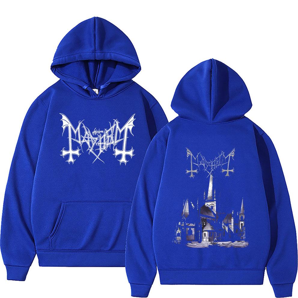 Mayhem De Mysteriis Dom Sathanas Графический Пуловер Мужчины Женщины Мода Блэк-метал Рок-группа Худи Мужской Классический Свитшот