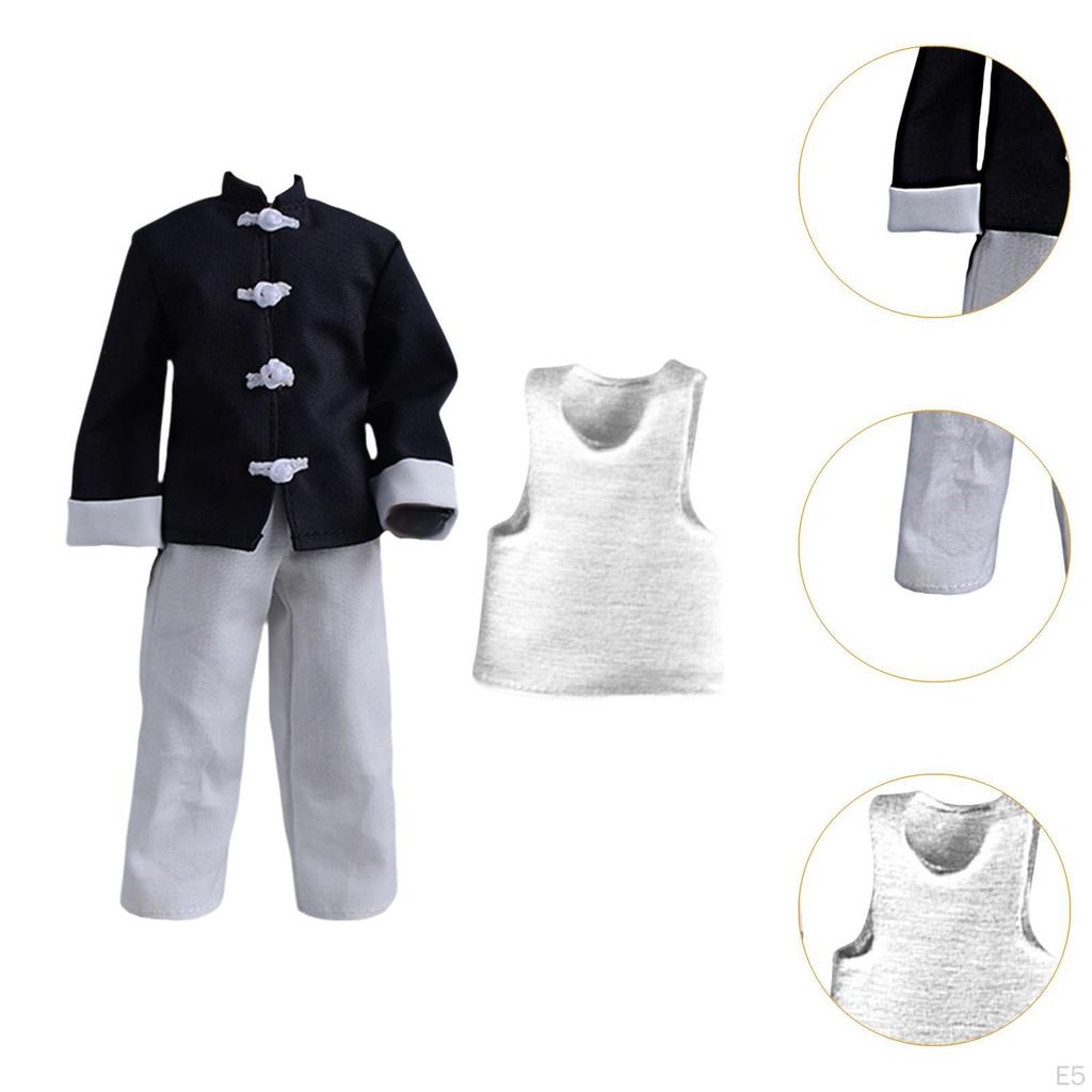 3 Pieces 1/12 Coat and Pants Vest, Handmade Doll Clothes, Miniature Clothing Costume for 6 Inch Male