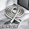 Shower Hose 1.5m/2m Black/Silver/Stainless Steel Shower Head Hose Replacement Handheld Shower Hose Accessories