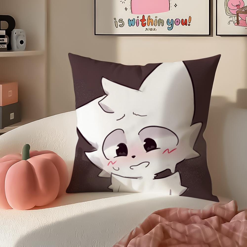 BBoykisser Silly Cat Cute Cushion Cover Pillowcase Short Plush Invisible zipper Room Sofa Cushion Cover